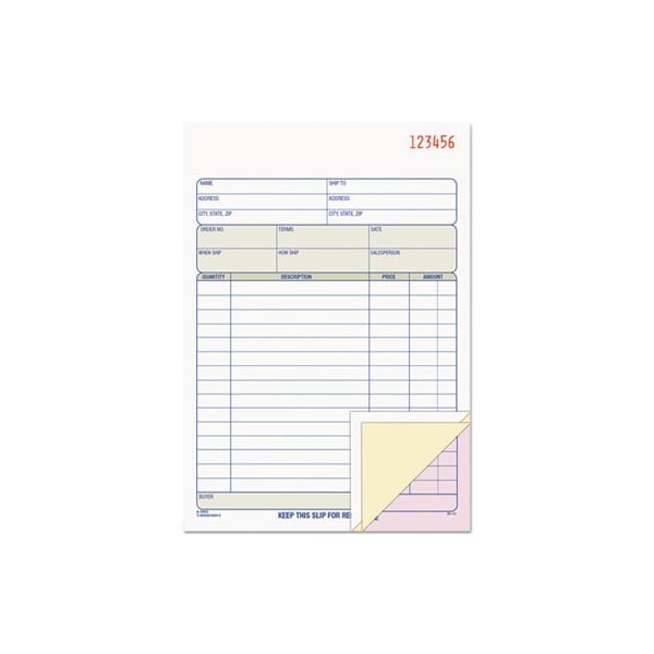 Tops Products TOPS, Sales Order Book, 5-9/16 X 7-15/16, Three-Part Carbonless, 50PK 46510 - main